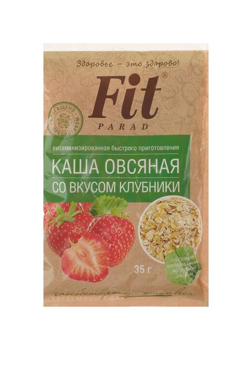 Каша овсяная Fit Parad, клубника, 35г